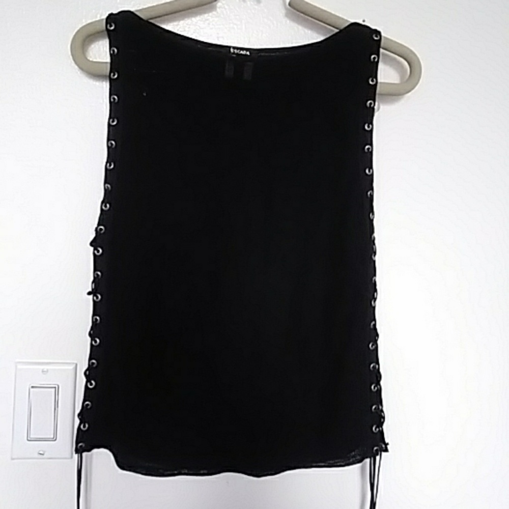 ESCADA SLEEVELESS BLACK BKOUSE W PULLSTRING, 4